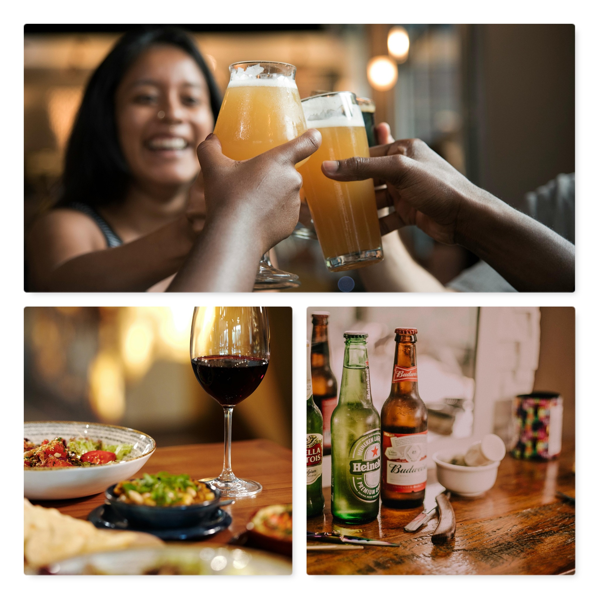 Food and beverage collage image